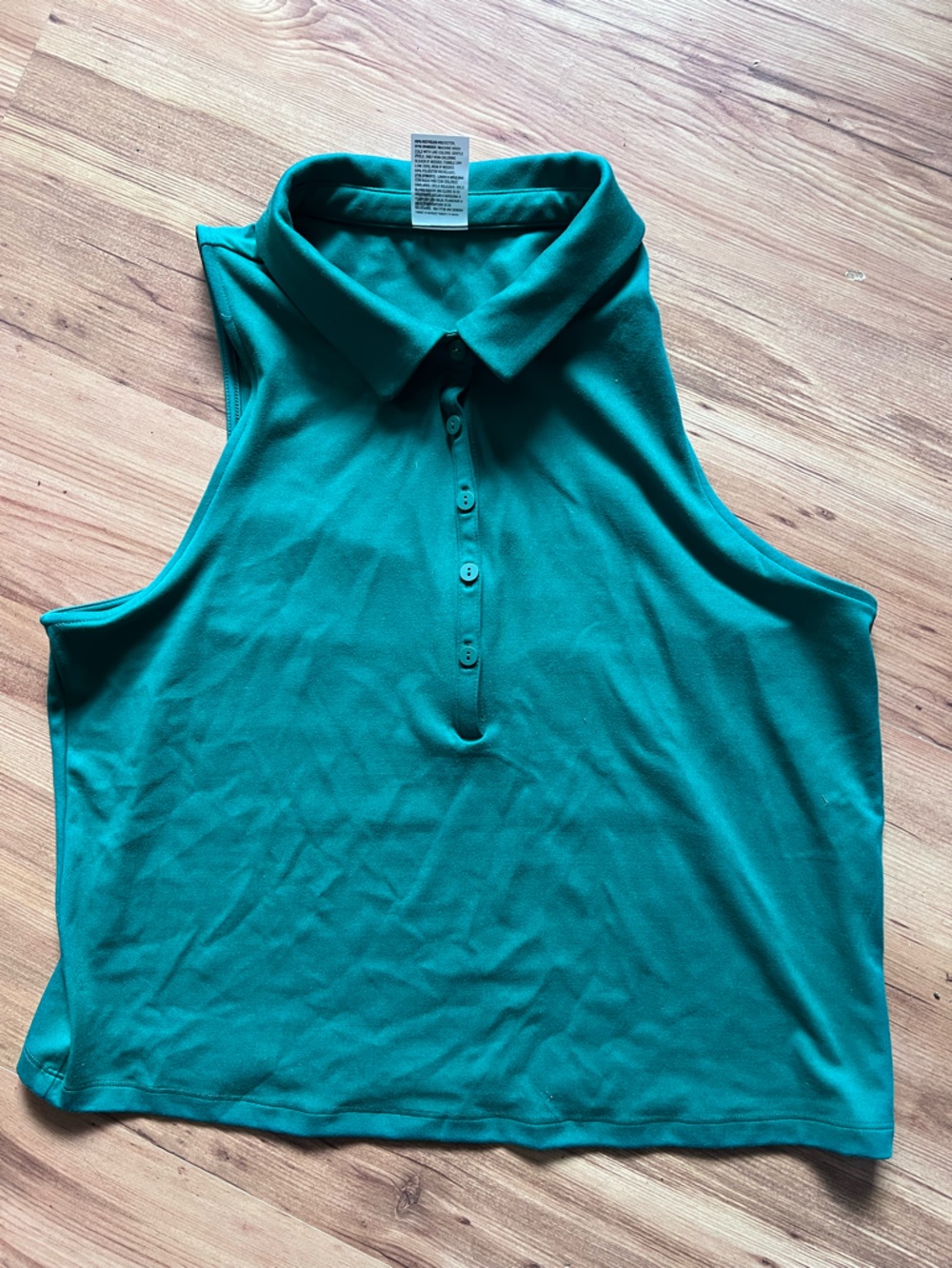all in motion Green Sleeveless Polo Tank